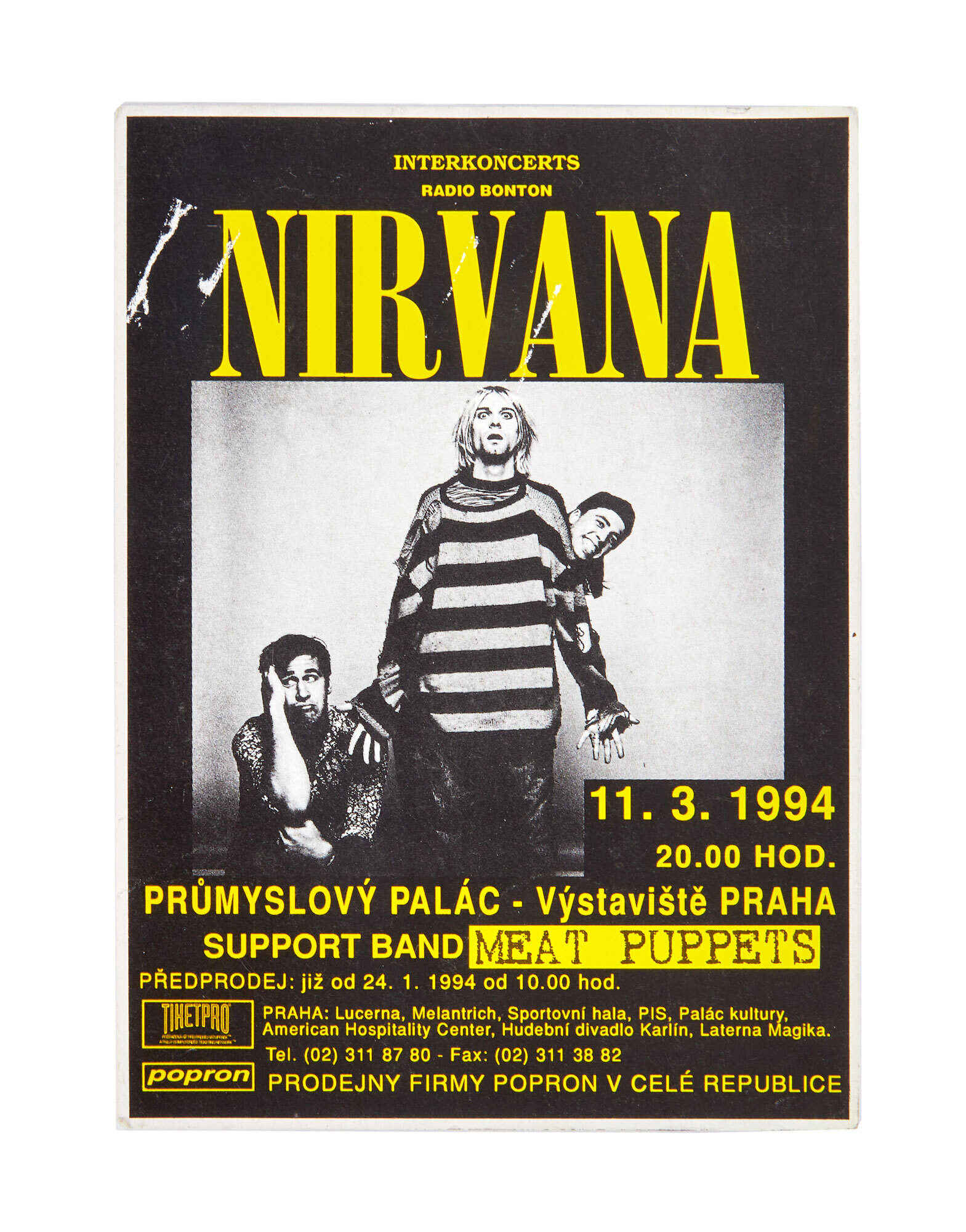 NIRVANA | 1994 CANCELLED CZECH REPUBLIC CONCERT POSTCARD