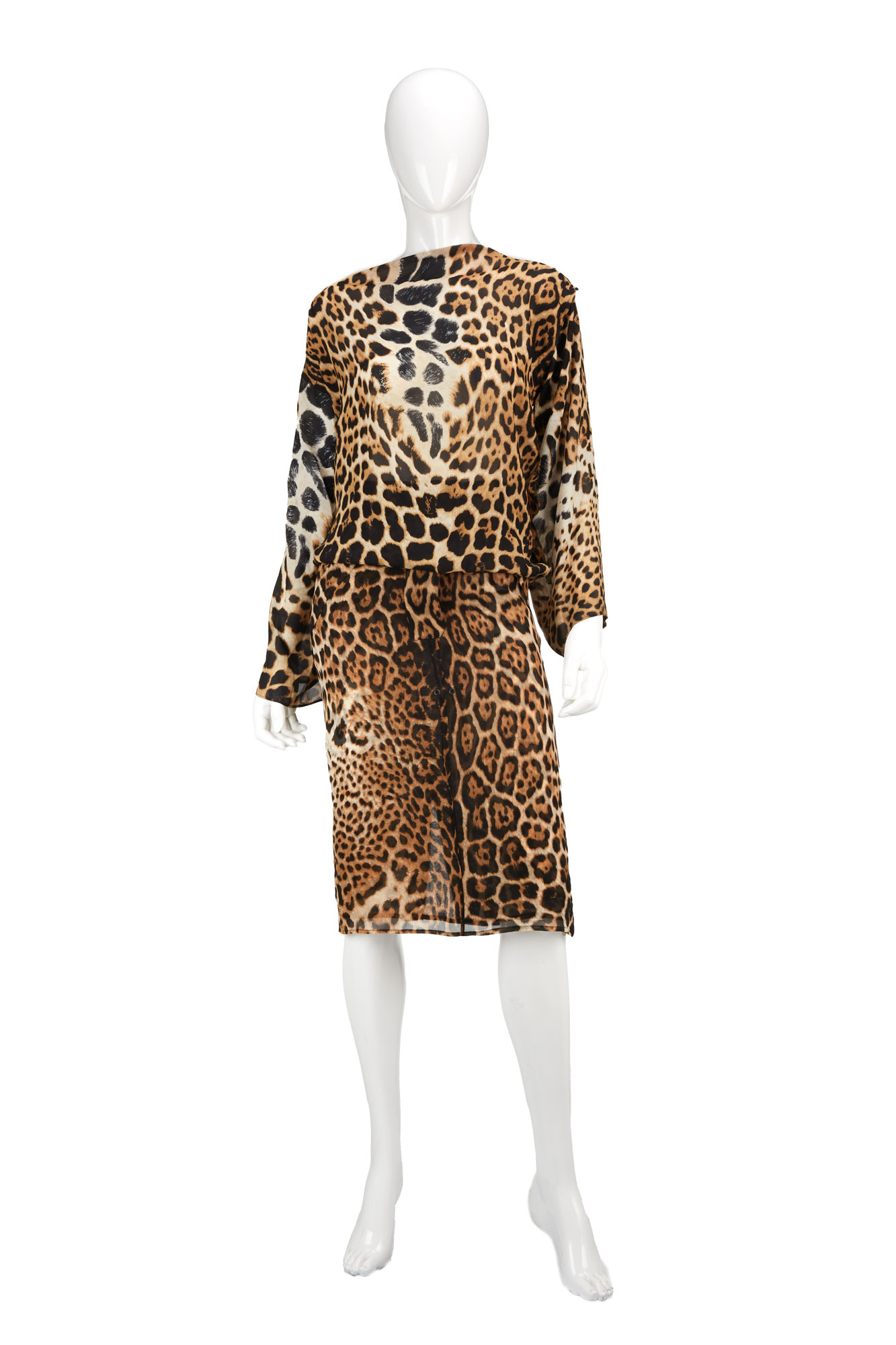 saint laurent leopard-print silk-chiffon maxi dress Yves Saint Laurent by Tom Ford Silk Leopard Cut Out Maxi Dress YSL, 20 Basha Gold