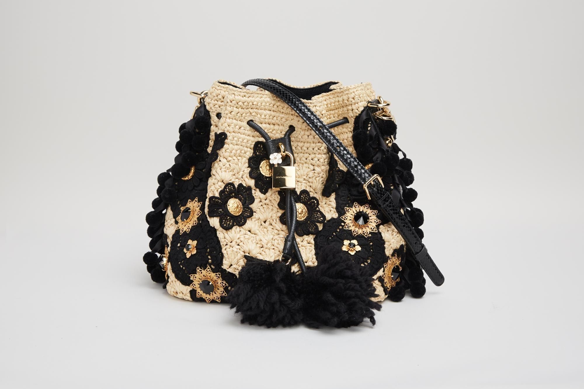 Dolce and Gabbana | Spring 2016 Claudia Embellished Raffia