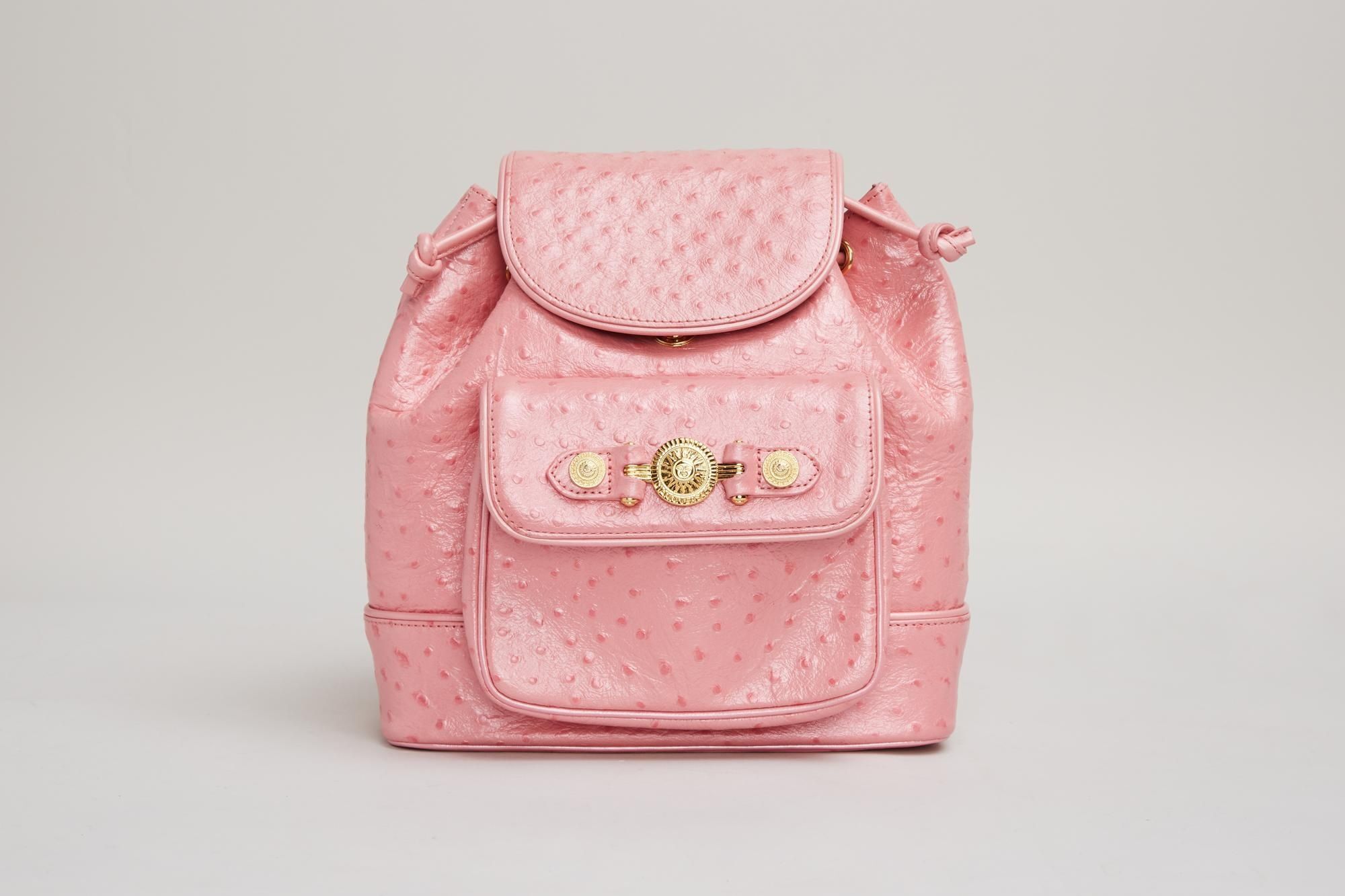 Versace | 90s Pink Embossed Leather Backpack Versace | 90s Pink Embossed Leather Backpack