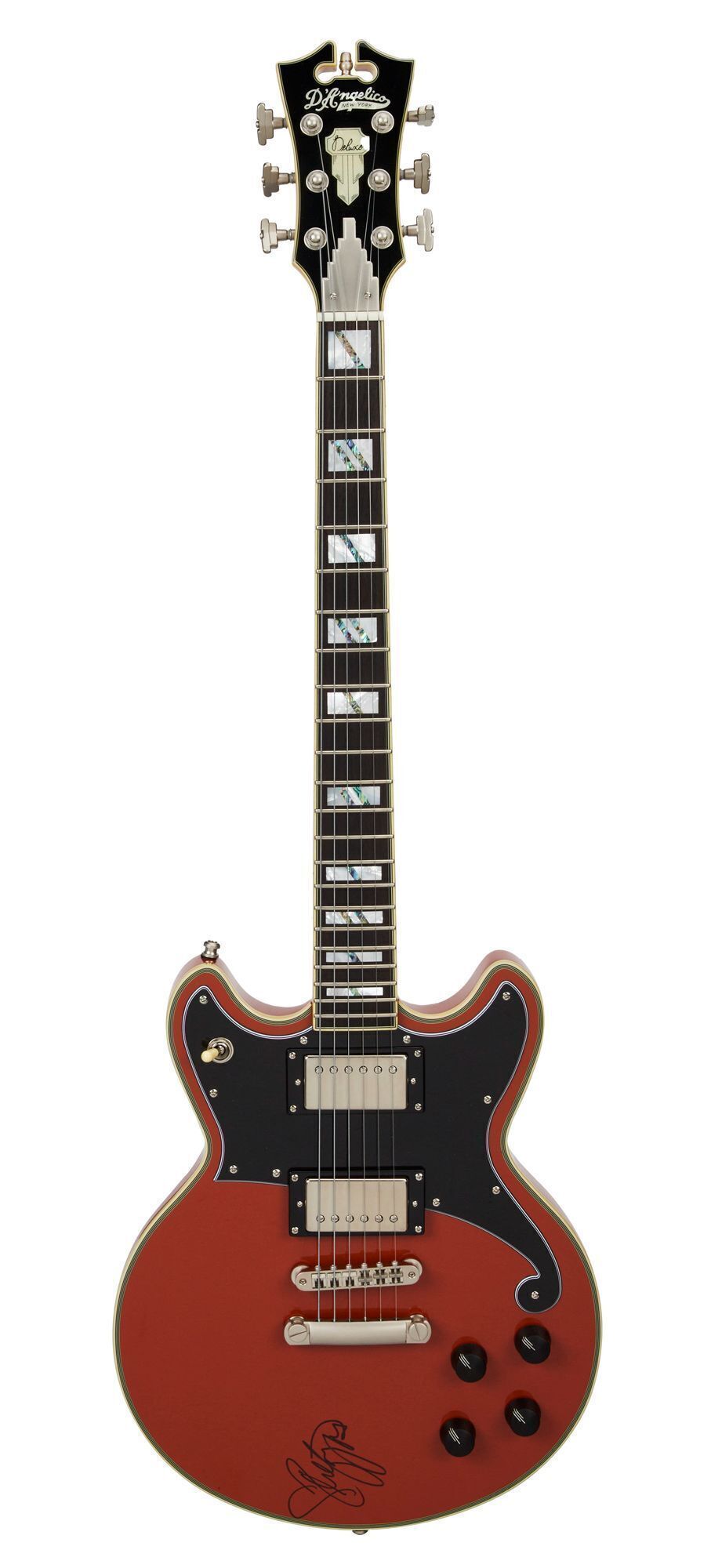 Miley Cyrus | Signed D'Angelico Deluxe Brighton LE Prototype, Rust