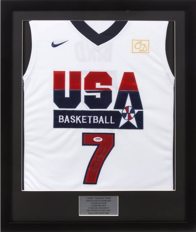 LARRY BIRD SIGNED 1992 OLYMPICS USA BASKETBALL JERSEY