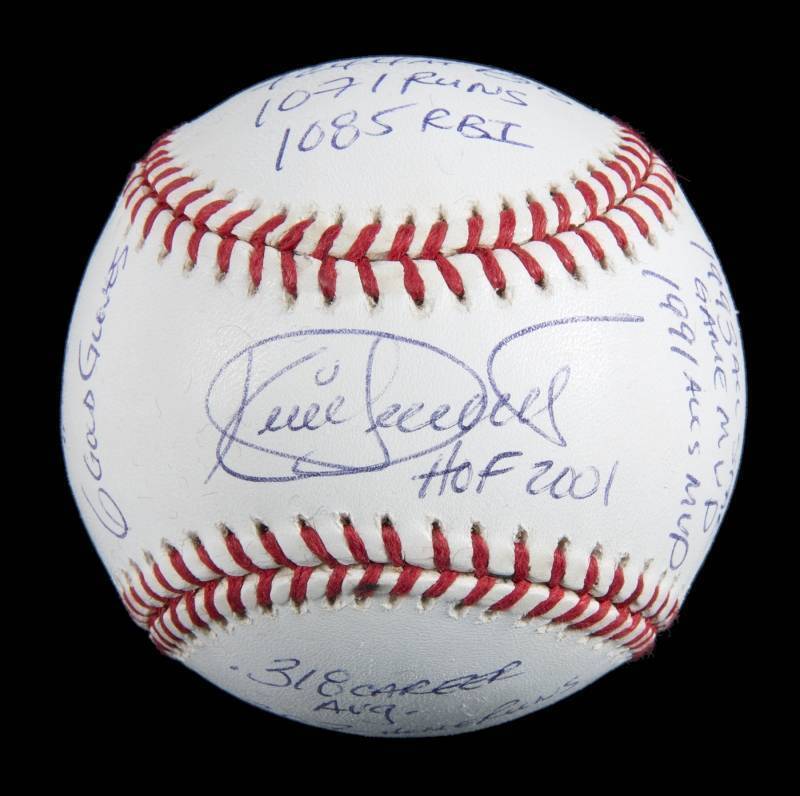 KIRBY PUCKETT SIGNED AND MULTI-INSCRIBED LIMITED EDITION STAT BALL