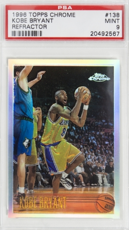 KOBE BRYANT 1996-1997 TOPPS CHROME REFRACTOR ROOKIE CARD #138