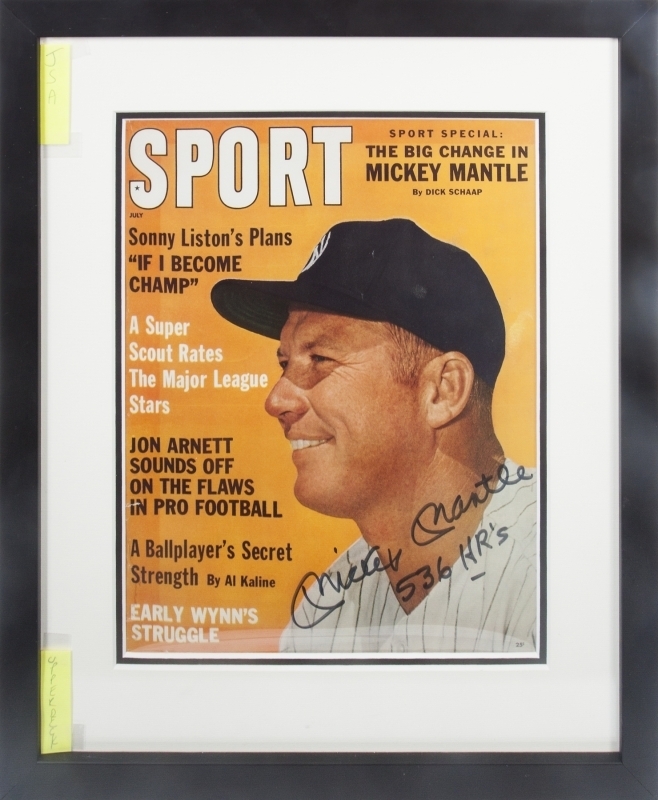 MICKEY MANTLE SIGNED AND INSCRIBED JULY 1962 SPORT MAGAZINE COVER