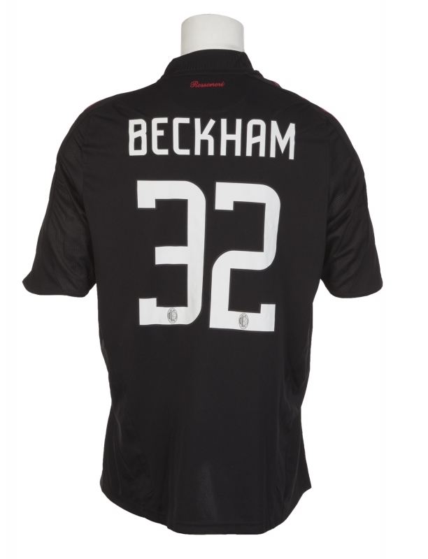 DAVID BECKHAM AC MILAN MATCH WORN JERSEY