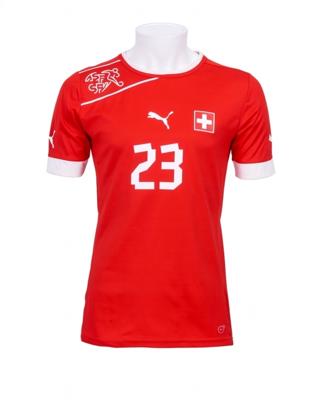 XHERDAN SHAQIRI 2012 SWITZERLAND NATIONAL TEAM MATCH WORN JERSEY