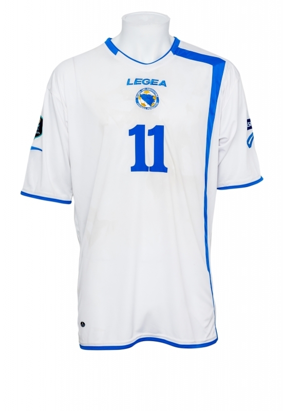 EDIN DŽEKO 2011 BOSNIA-HERZEGOVINA EURO QUALIFIER MATCH WORN