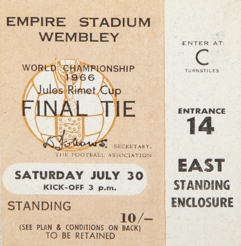 1966 WORLD CUP ENGLAND JULY 30, 1966, FINAL MATCH TICKET