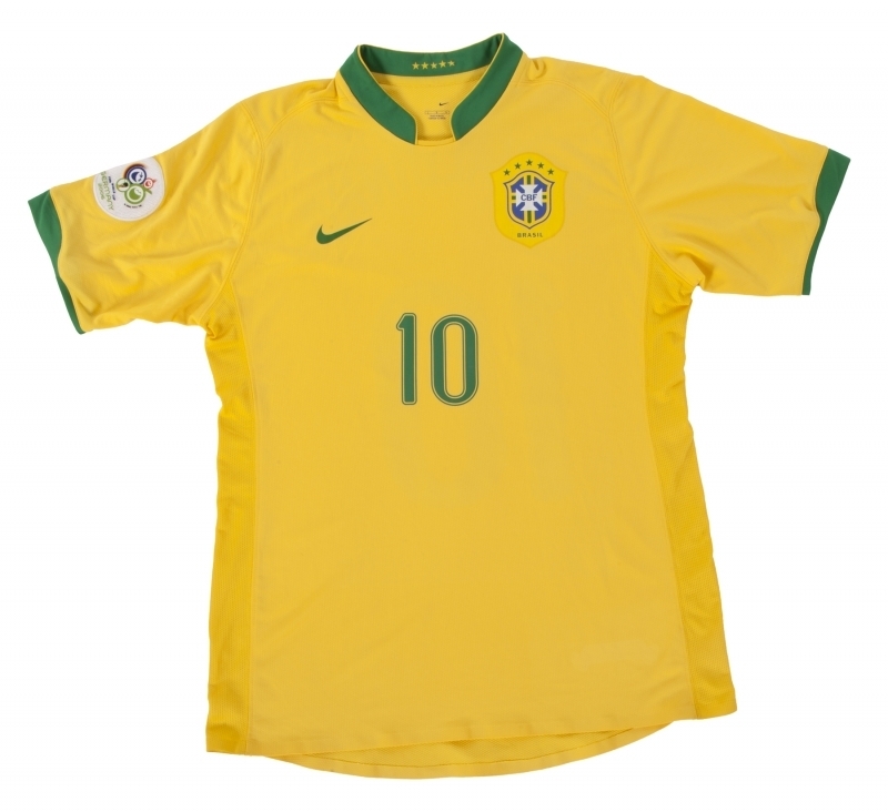 Maillot Brésil Coupe Du Monde 2006 #9 – Taille S – Jaune – Occasion état Neuf