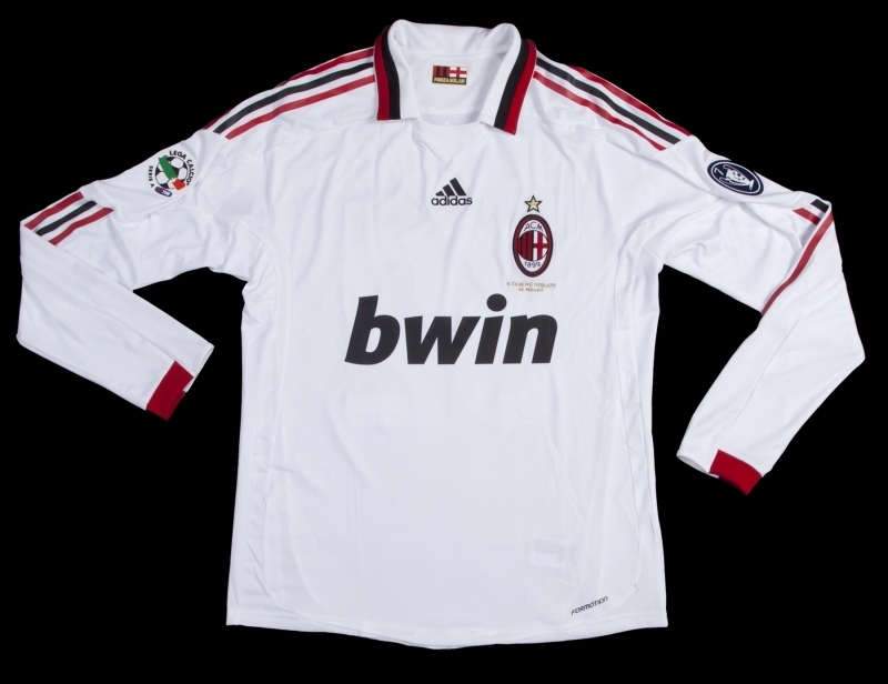 DAVID BECKHAM 2009 A.C. MILAN MATCH WORN JERSEY