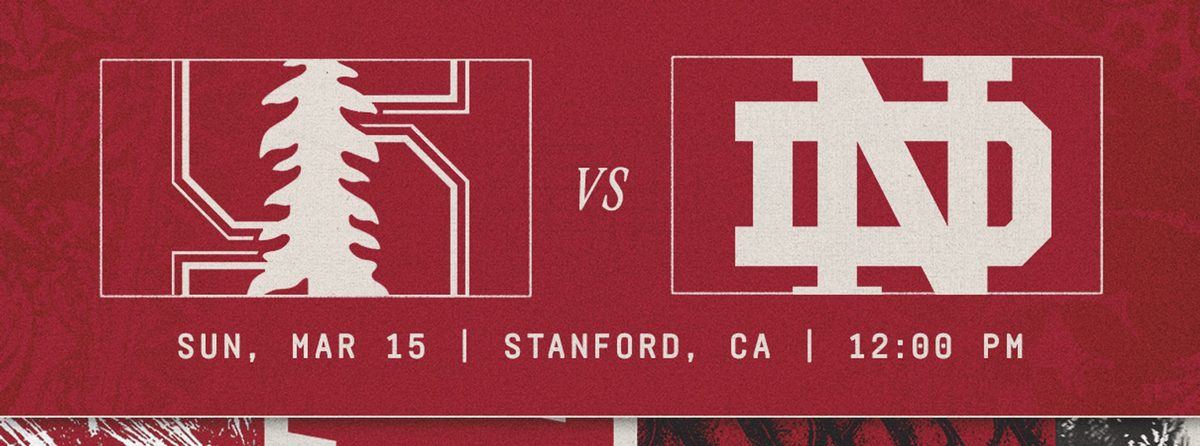 Softball vs. Notre Dame (Sun) — Mar 15 • 12:00 PM (Stanford Softball Stadium)