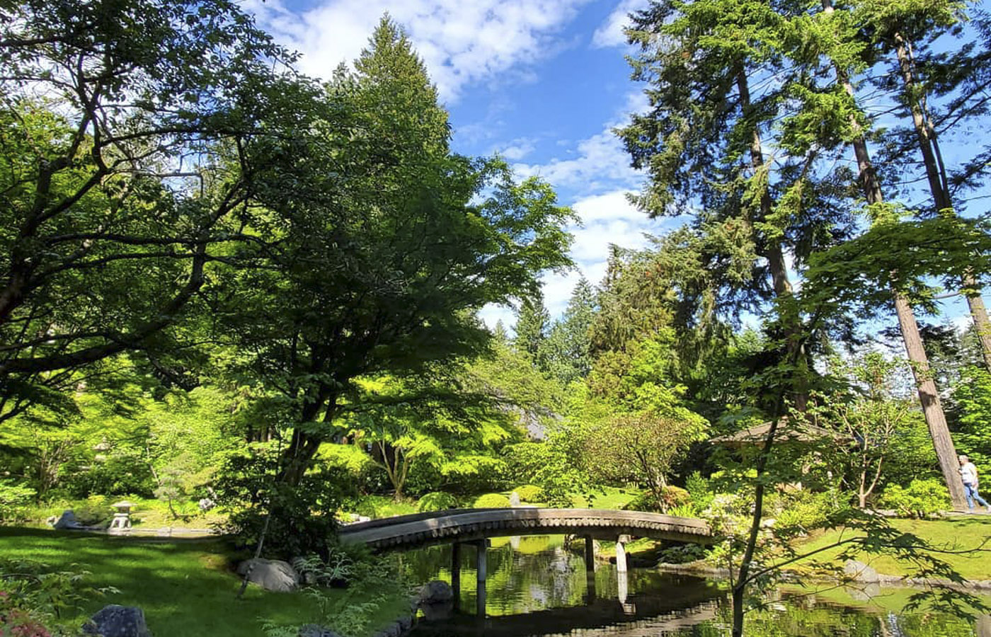 Nitobe Memorial Garden at UBC featuring traditional Japanese landscape design, stone lanterns, and tranquil pond in Vancouver
