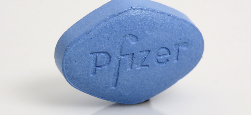 Viagra™ in its iconic “blue pill” form. Image courtesy of Wikimedia.