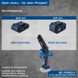 Akku Gehölzschneider BC-PS150-X Set S Scheppach 2219 535