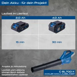 Akku-Laubbläser C-BL700-X Scheppach 4046664216827