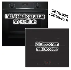 BOSCH Backofen-Set AutoPilot Teleskopauszug + PKM Induktionskochfeld 60 cm 4262429942774
