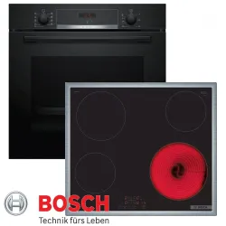BOSCH Elektro-Herd-Set Autark Herd Backofen Schwarz 0654170032516