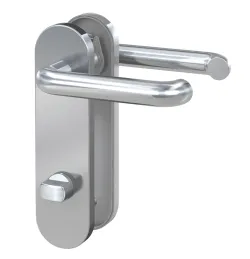 Kurzschild-Drücker-Garnitur ZB 3800 Edelstahl WC rechts 4026434063479