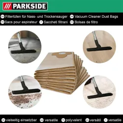 Parkside Staubsaugerbeutel Papierfilterbeutel 30 L 7081411727840