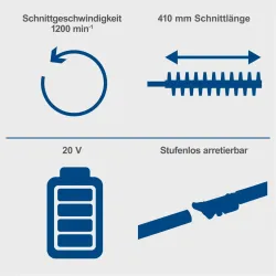 Akku-Teleskop-Heckenschere C-PHS410-X Scheppach 20V 660 207