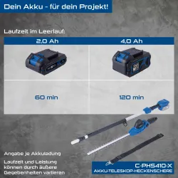 Akku-Teleskop-Heckenschere C-PHS410-X Scheppach 20V 4046664239147
