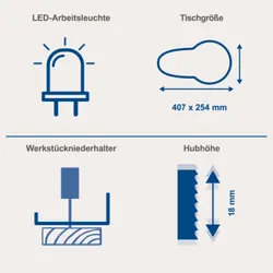 Dekupiersäge mit Fußpedal DECO SWITCH scheppach 37276 11355
