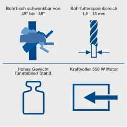 Tischbohrmaschine DP16SL Scheppach 1659 419