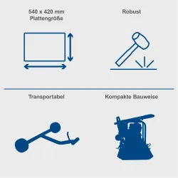 Rüttelplatte HP2300S Scheppach Matte & Fahrvorrichtung 361 147