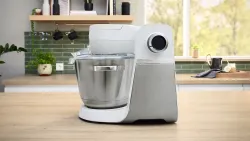 BOSCH Küchenmaschine Serie 6 MUMS6EW24D Weiß mit Durchlaufschnitzler 9370 2602