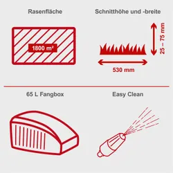 Benzin-Rasenmäher MS230-53 Scheppach Radantrieb inkl. Motoröl 30458 9195