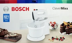 BOSCH Handmixer Bosch MFQ2600G CleverMixx Handmixer-Set weiß dunkelgrau 33581 10110