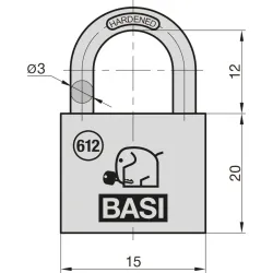 BASI Vorhängeschloss Vorhangschloss Spar-Set Kofferschloss 12807 3233