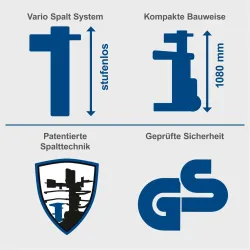 Holzspalter stehend Compact 8t scheppach 3082 730