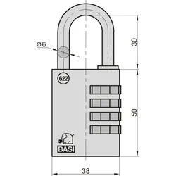 Vorhangschloss VHS 622 Schwarz 30107 5269
