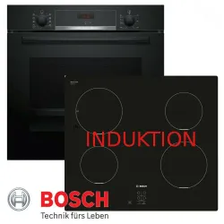 BOSCH Induktions Herd-Set Bosch Autark Einbau Schwarz 0093149049016