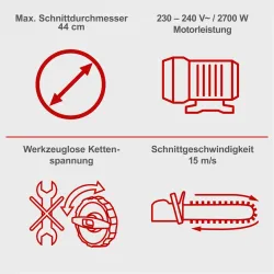 Elektro Kettensäge CSE2700 Scheppach ProCut 230V 122 96