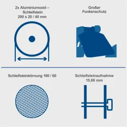 Doppelschleifer SM200AL scheppach mit LED 4046664064657