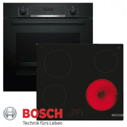 BOSCH Elektro-Herd-Set Bosch Autark Schwarz Backofen 0654170032226