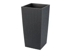 PARKSIDE® Pflanzsäule in Rattan-Optik Schwarz 4052916188675
