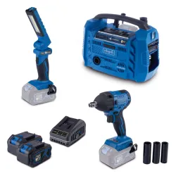 Akku-Werkstatt-Set AWS100 Scheppach 4046664283041