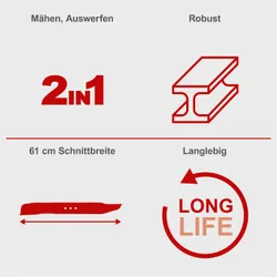 Rasenmähermesser Scheppach passend für MR196-61, MR224-61, MR230-61, MR235-61, MR225-61 4046664261193