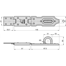 Sicherheitsüberfalle 146 mm 1 Gelenk glanzverzinkt 23947 5121