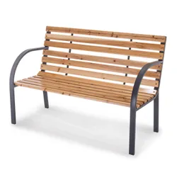 Gartenbank PX-GB-1 Practixx Holz-Anthrazit 2-Sitzer 4046664279945