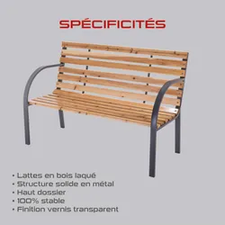 Gartenbank PX-GB-1 Practixx Holz-Anthrazit 2-Sitzer 27218 8343