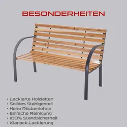 Gartenbank PX-GB-1 Practixx Holz-Anthrazit 2-Sitzer 27216 8343