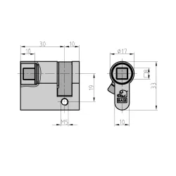 BASI Schließzylinder Spezial-Halbzylinder (Spar-Set) Vierkant 8 4026434454437