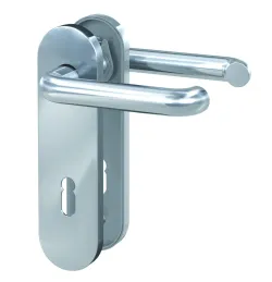 Kurzschild-Drücker-Garnitur ZB 3800 Edelstahl Buntbart 4026434063455