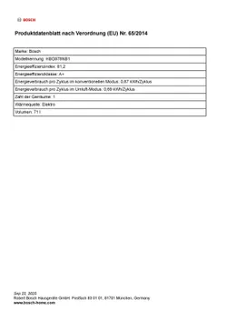 BOSCH Backofen Serie 8 HBG978NB1 Schwarz 31997 9655