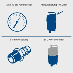 Kompressor HC24V scheppach ölfrei & wartungsarm 3077 726
